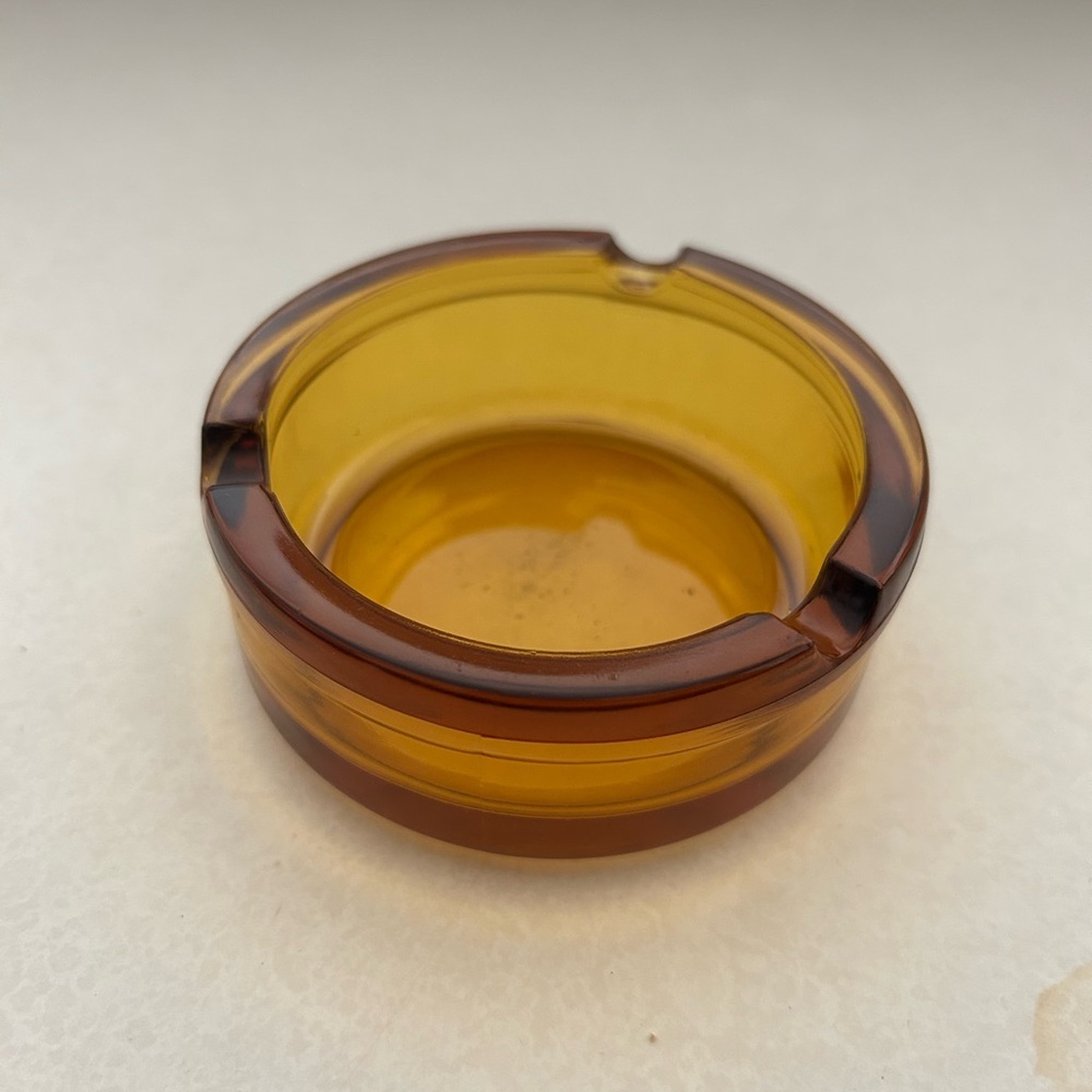 Amber Glass Ashtray